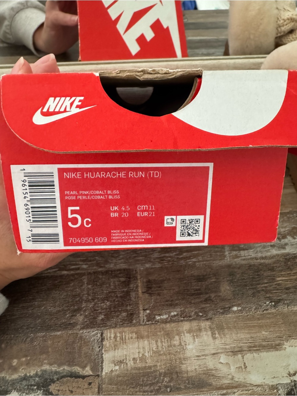 Nike Kids Huarache Run Pearl Pink/Cobalt Bliss